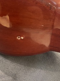 A Chinese monochrome flamb&eacute;-glazed 'fanghu' vase, Qing